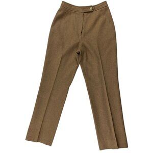 Vintage Evan Picone 100% Pure Wool Camel Lined Pants Flat Front Size 8 Petite